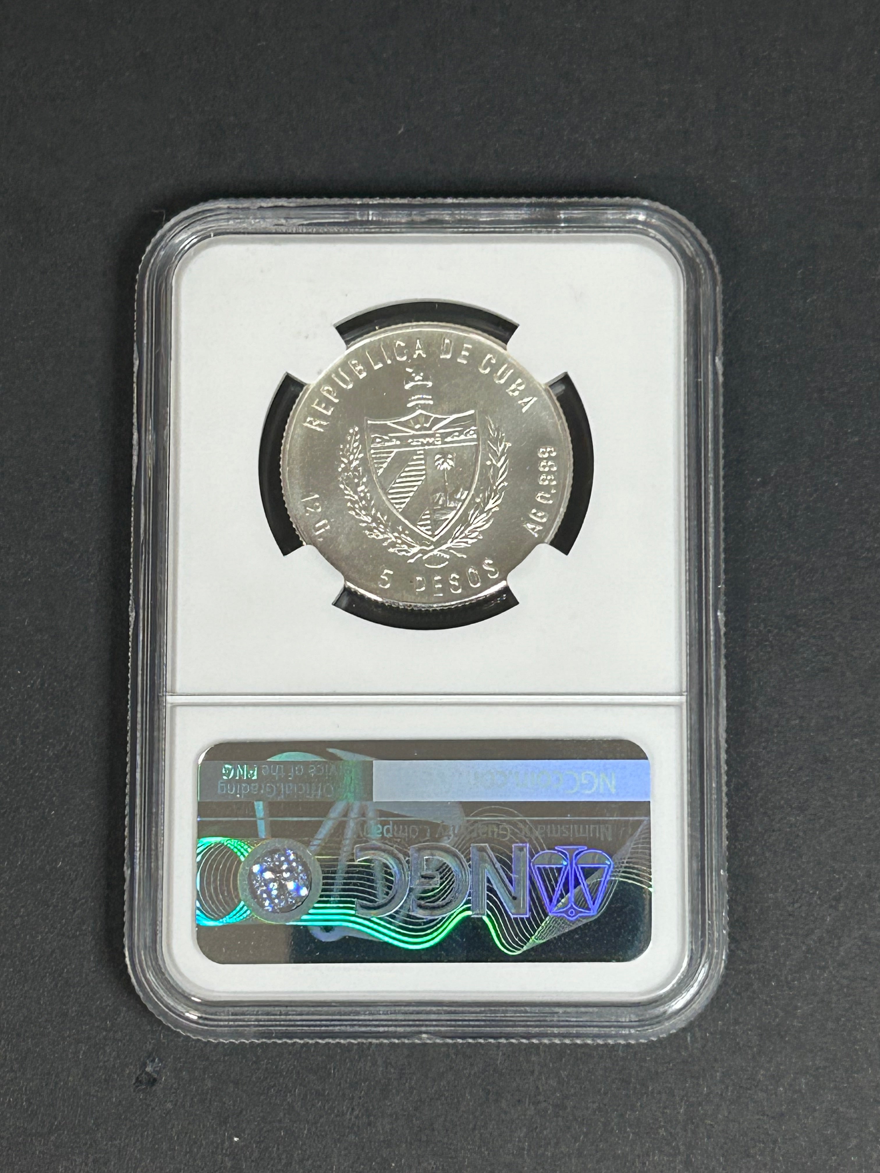 1983 5 Peso MS69 NGC Top Pop Transportation