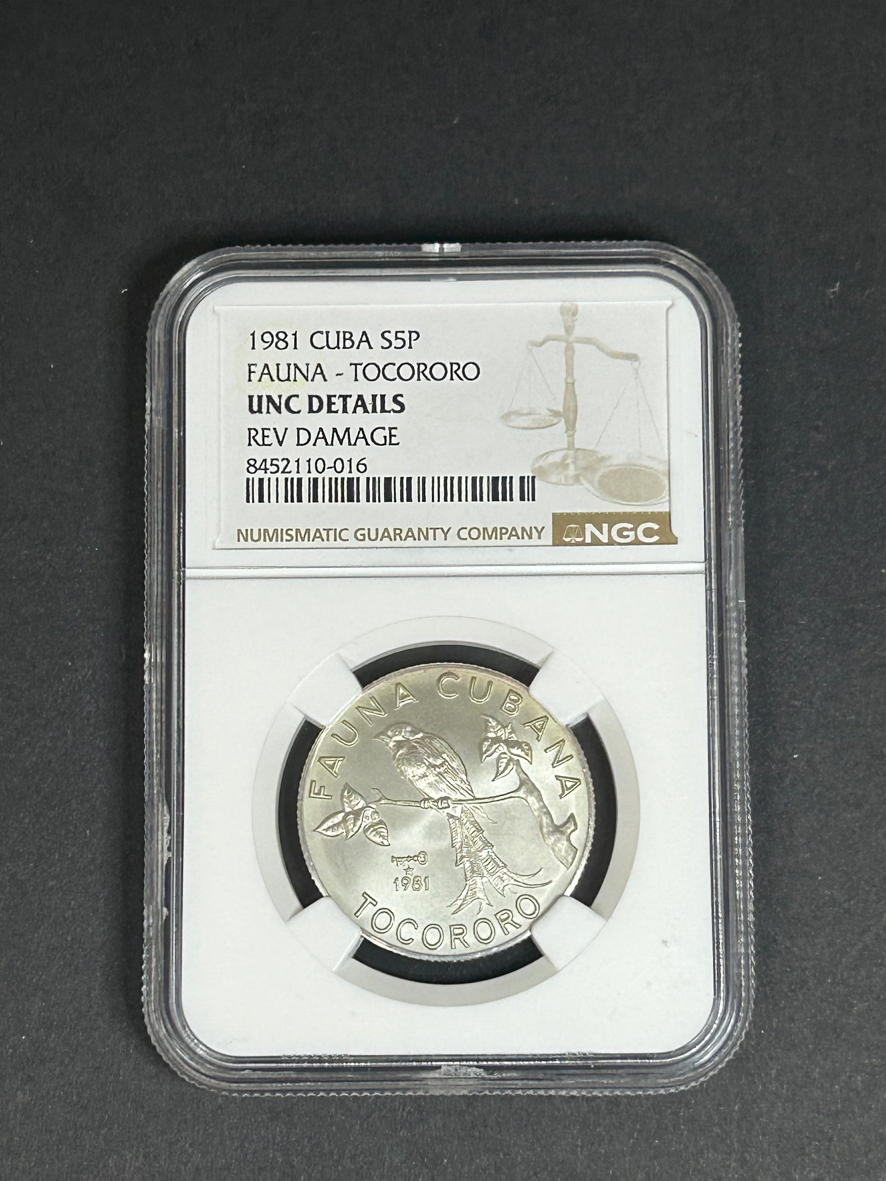 1981 5 Peso UNC DETAILS NGC TOCORORO