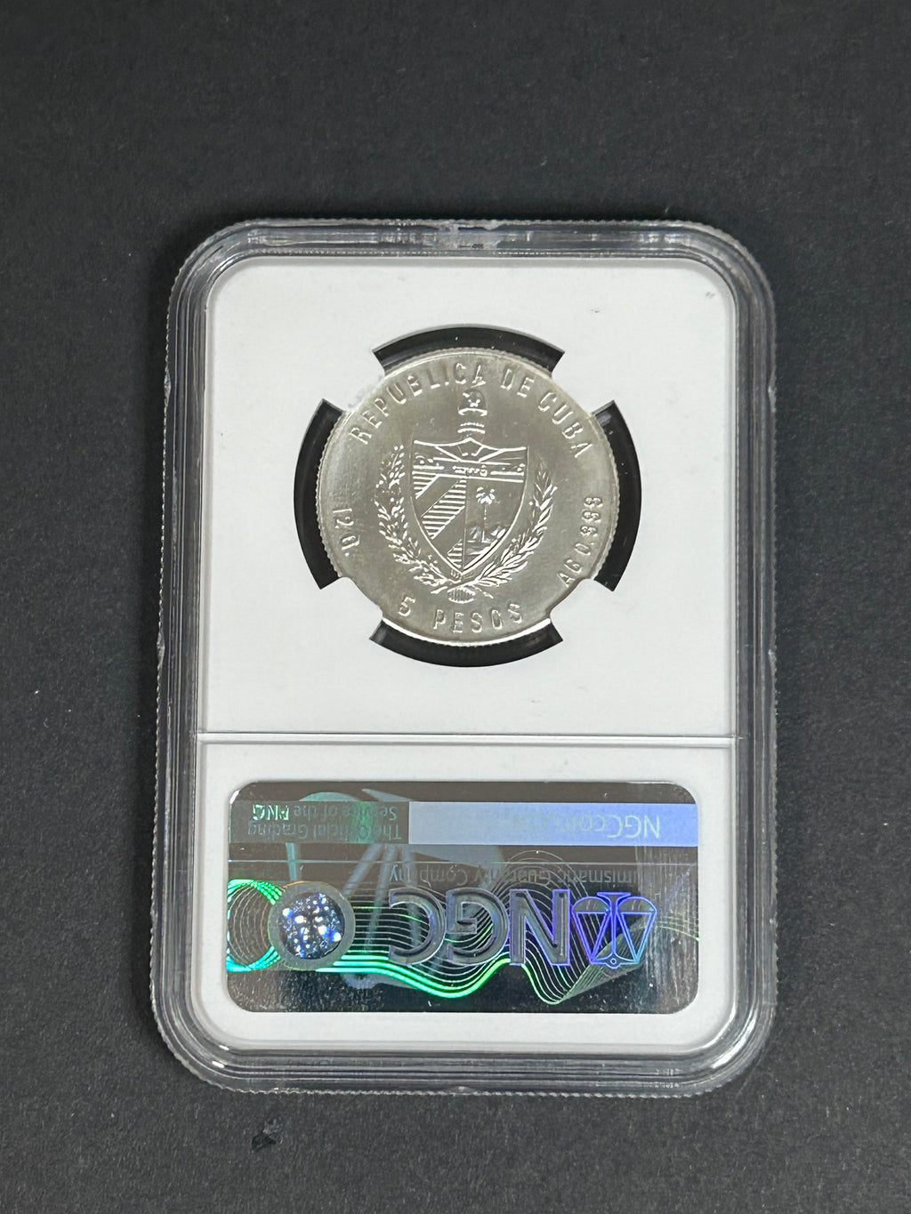 1982 5 Peso UNC DETAILS NGC