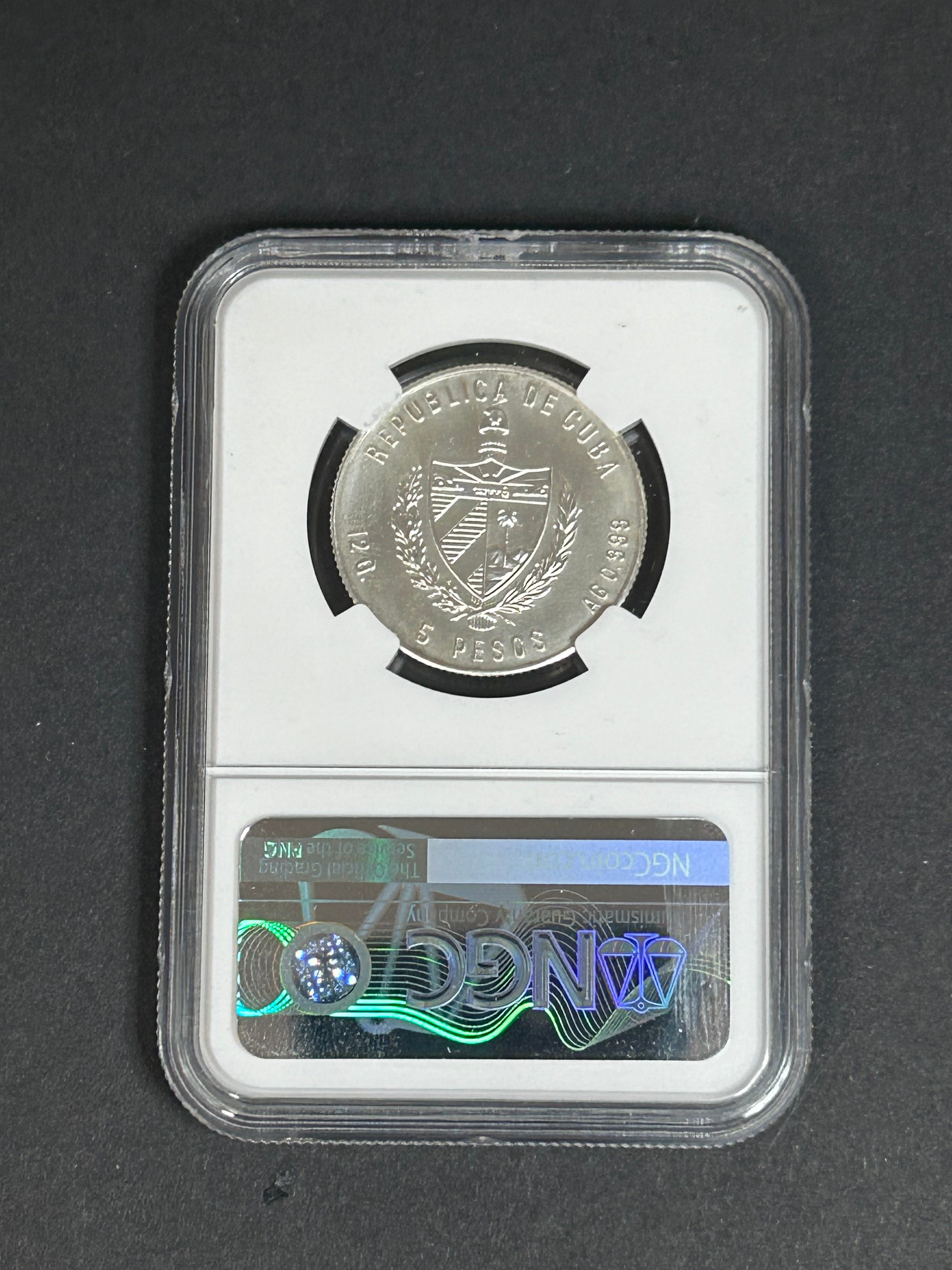 1982 5 Peso UNC DETAILS NGC