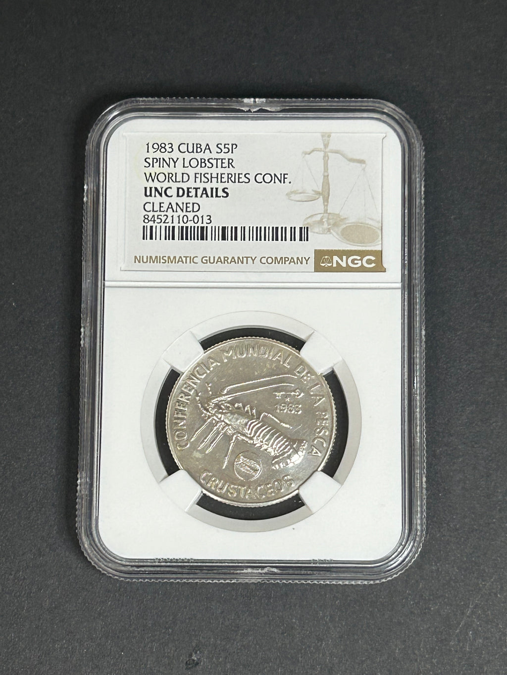 1983 5 Peso UNC DETAILS NGC