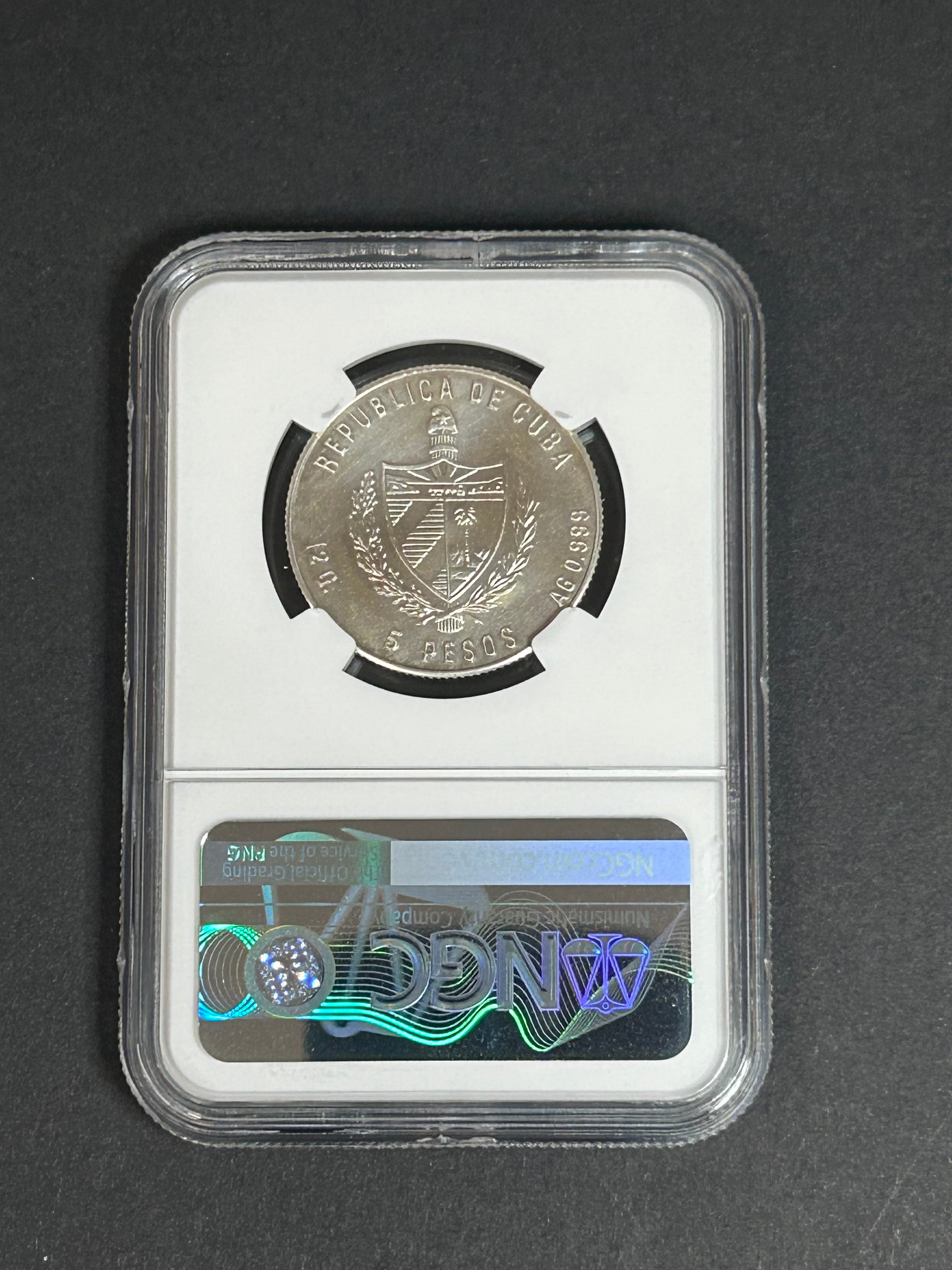 1983 5 Peso UNC DETAILS NGC