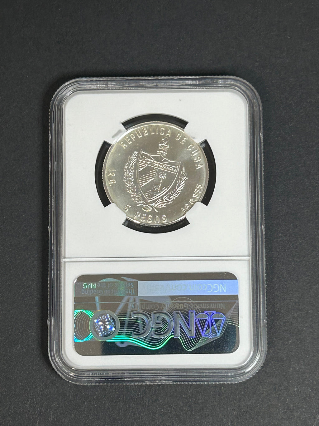 1985 5 Peso MS67 NGC