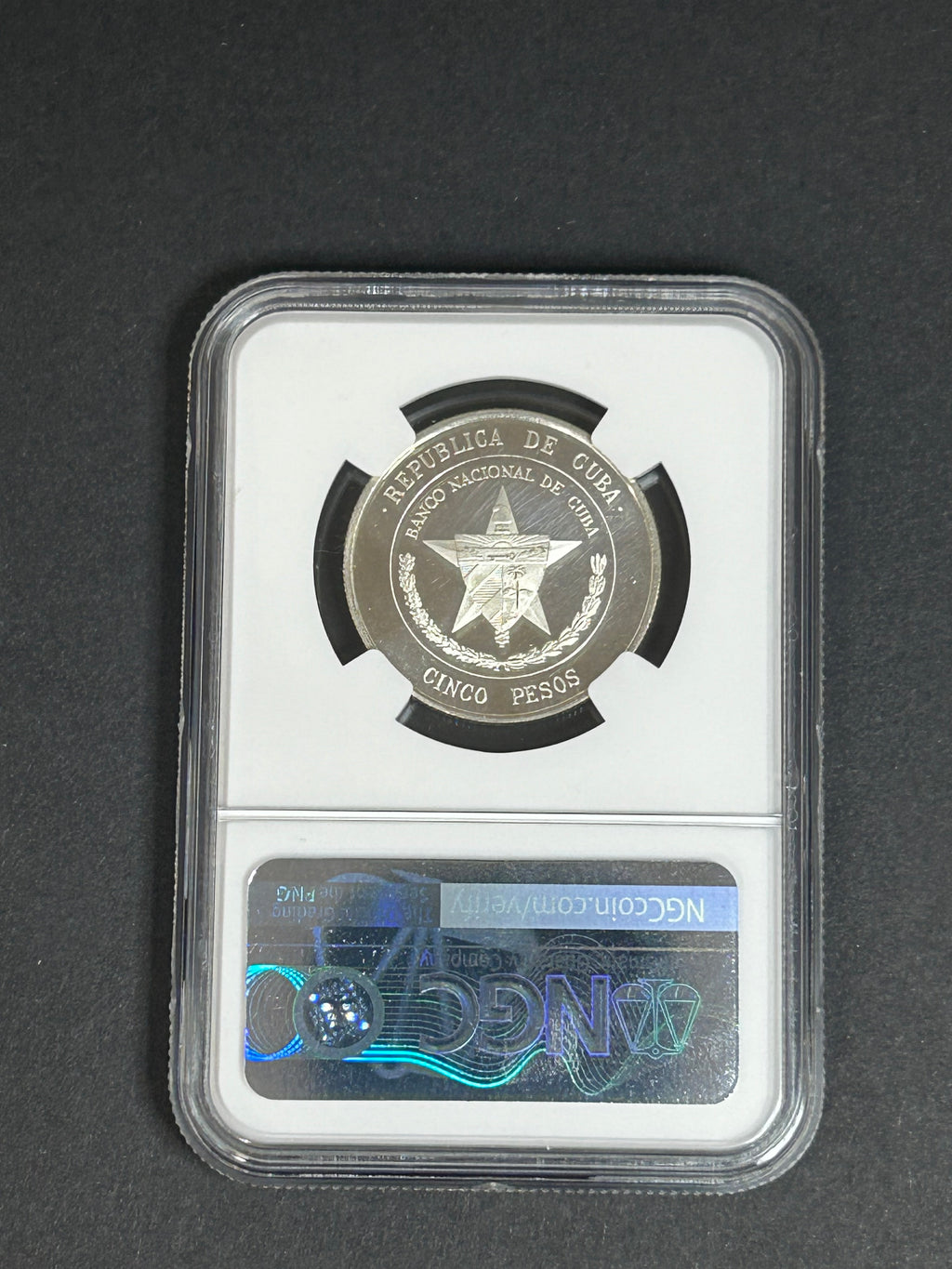 1975 5 Peso PF64 NGC National Bank of Cuba
