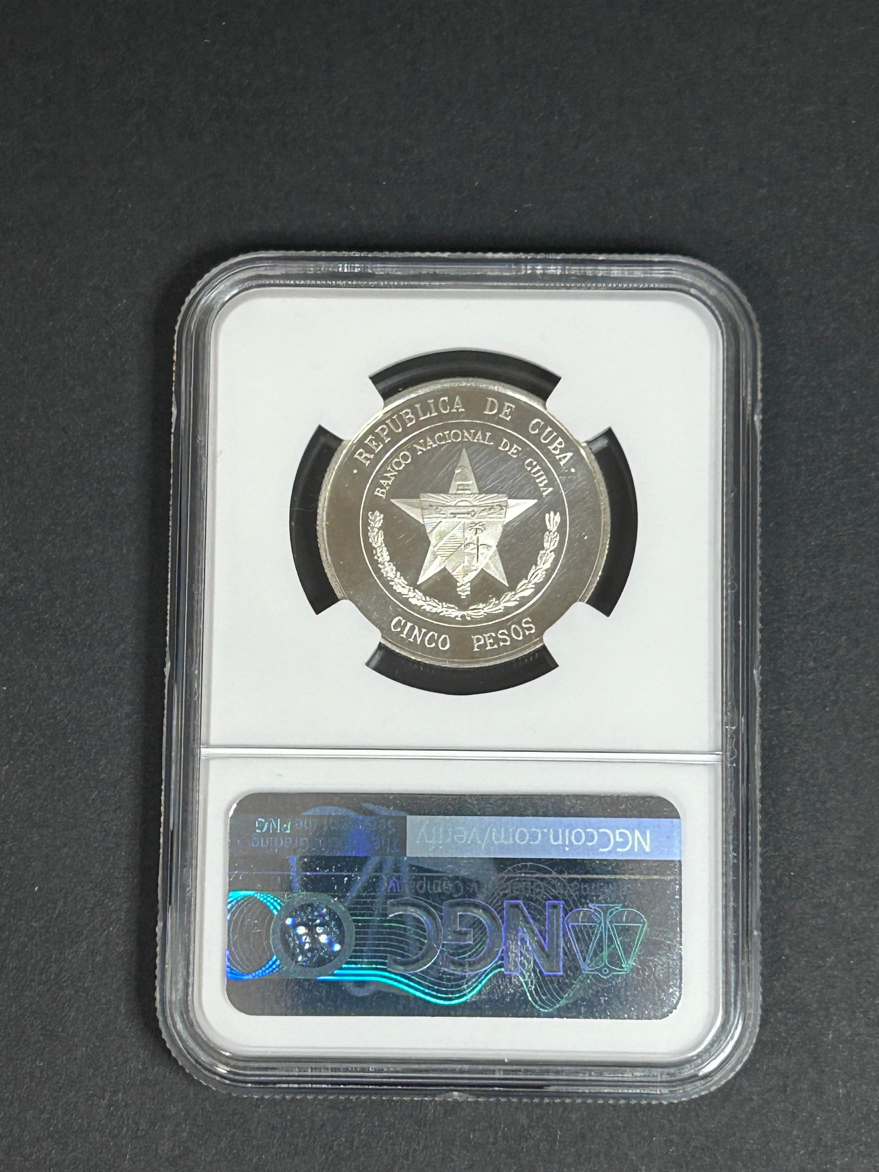1975 5 Peso PF64 NGC National Bank of Cuba