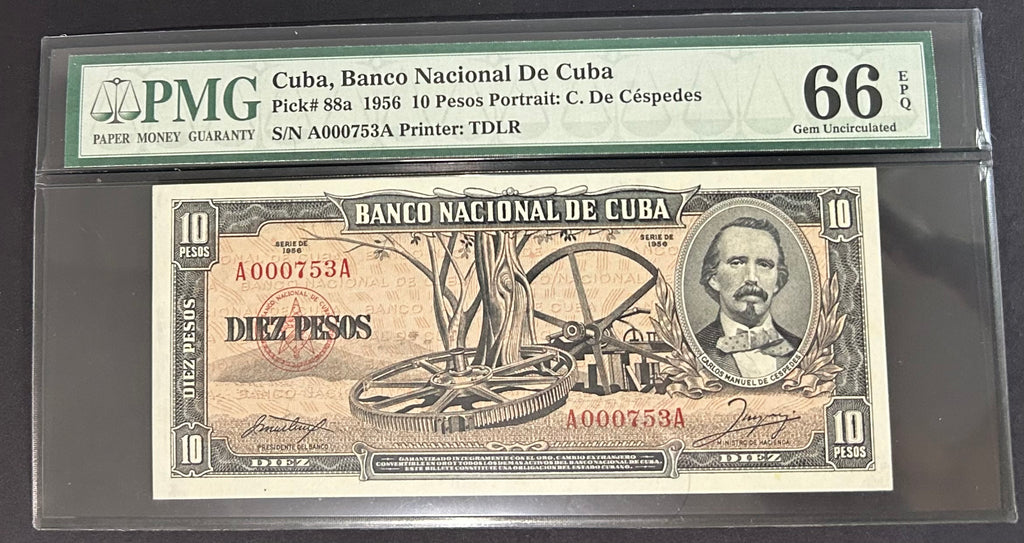 1956 1O Peso PMG 66 EPQ TOP POP