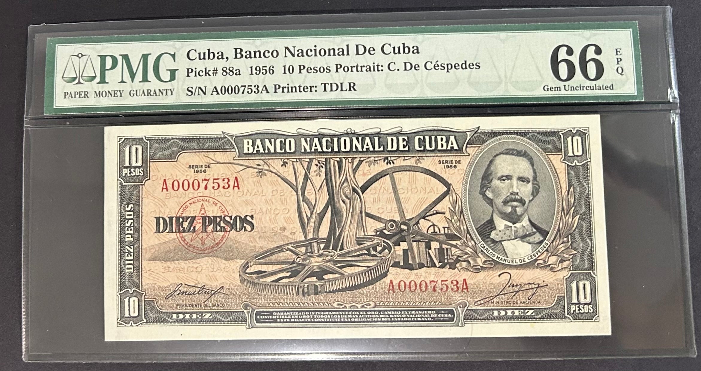 1956 1O Peso PMG 66 EPQ TOP POP