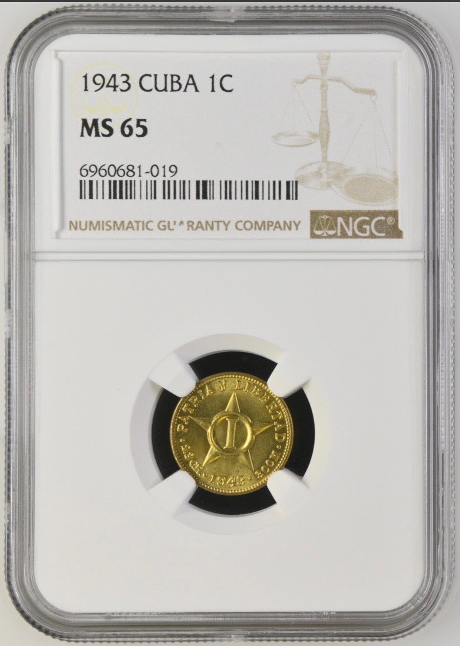1943 1C MS65 NGC