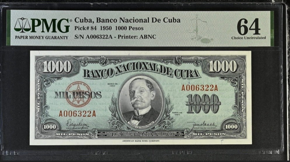 1950 1000 Pesos PMG 64