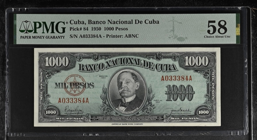 1950 1000 Pesos PMG 58
