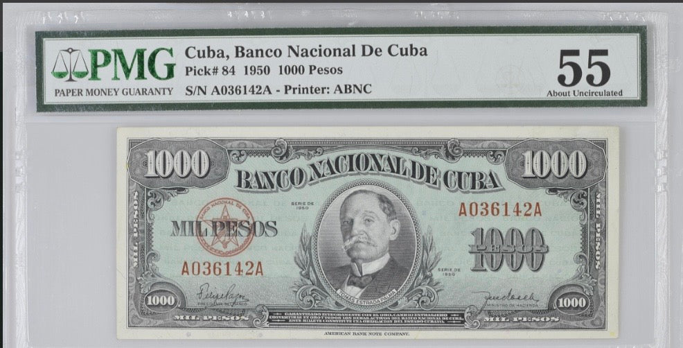 1950 1000 Pesos PMG 55