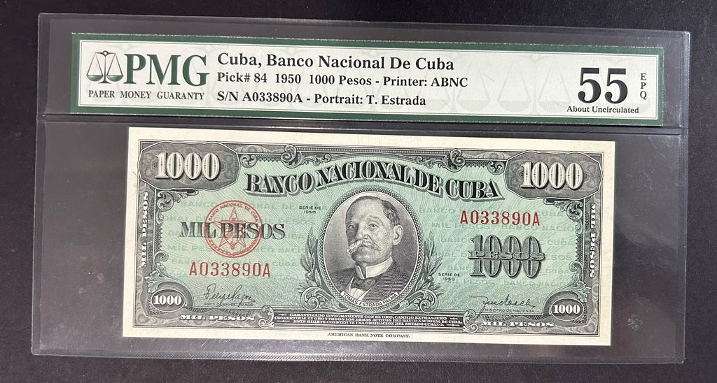 1950 1000 Pesos PMG 55 EPQ
