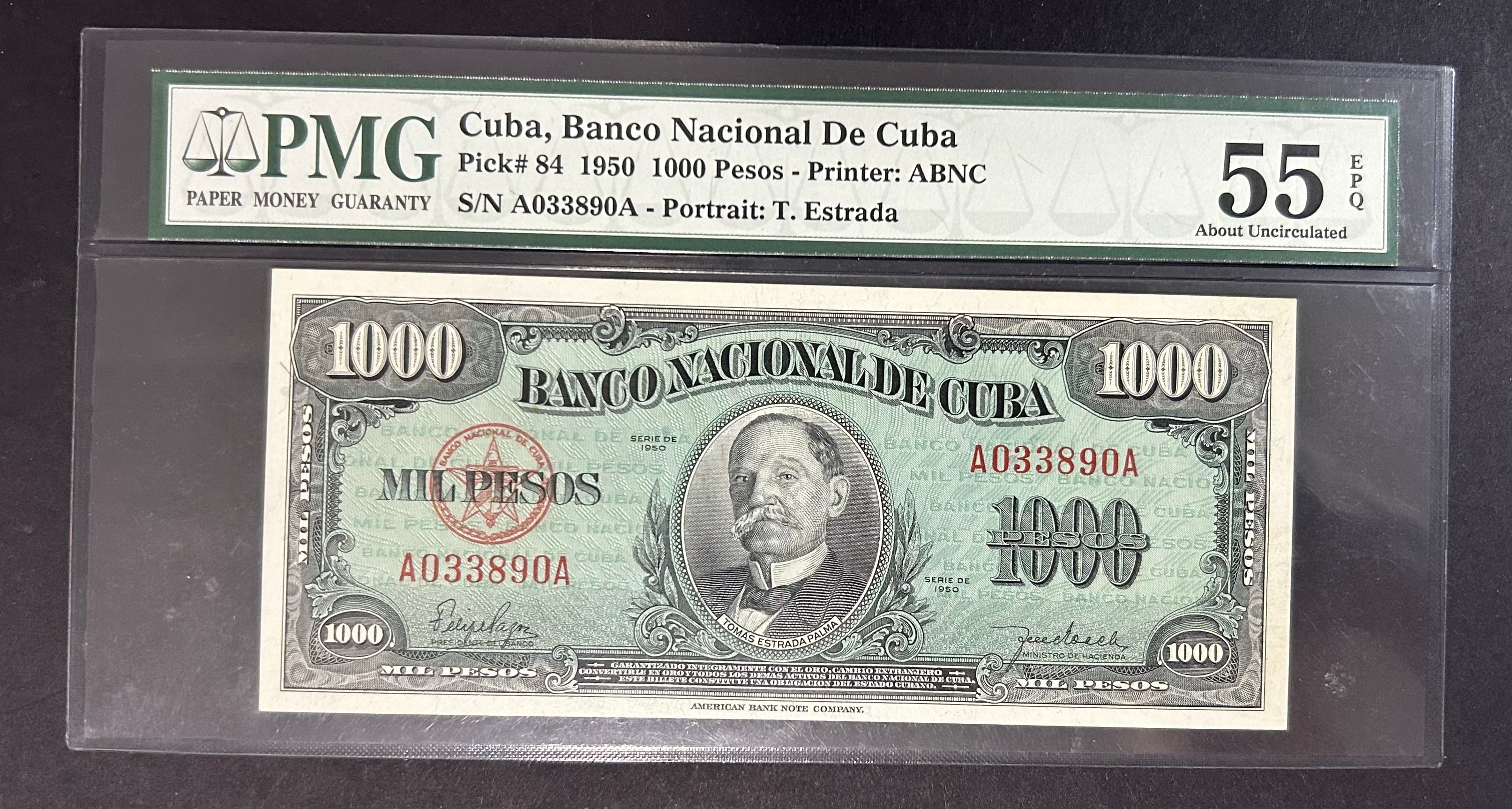 1950 1000 Pesos PMG 55 EPQ