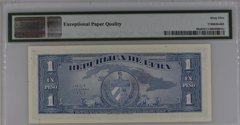 1953 1 Peso PMG 65 EPQ Commemorative
