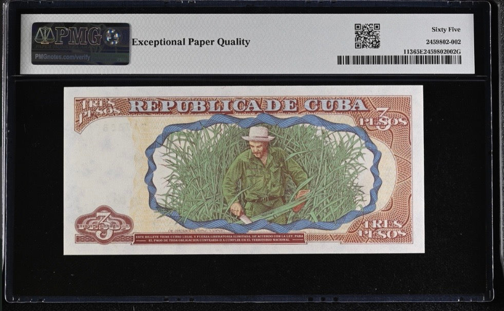 1995 3 Peso PMG 65 EPQ