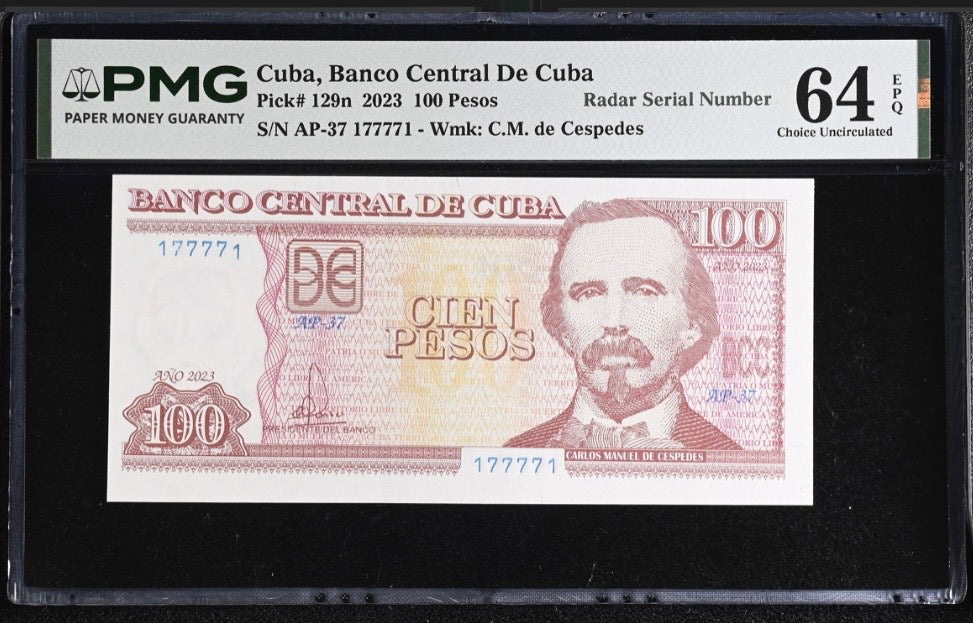 2023 100 Peso PMG 64 EPQ Radar Seriel Number