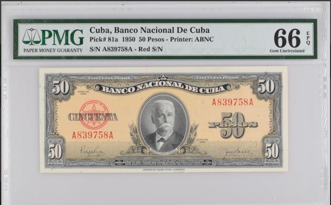 1950 50 Peso PMG 66 EPQ