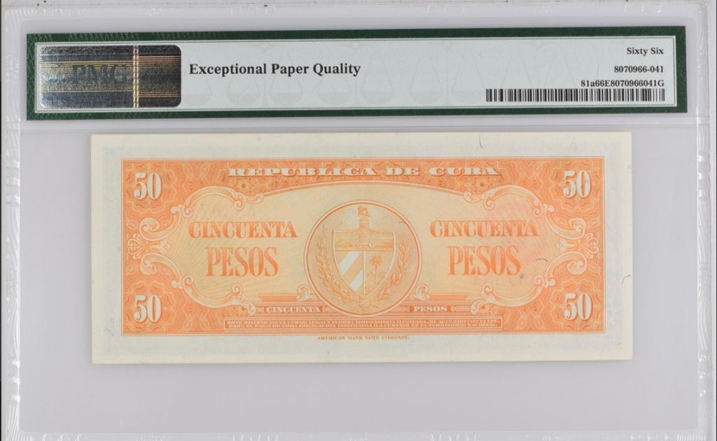 1950 50 Peso PMG 66 EPQ